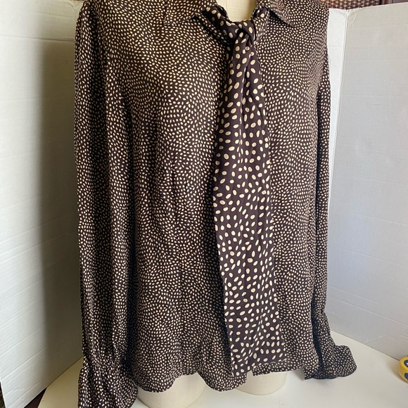 The Look By Randolph Duke 100% Silk Blouse w/scarf - Picture 2 of 10